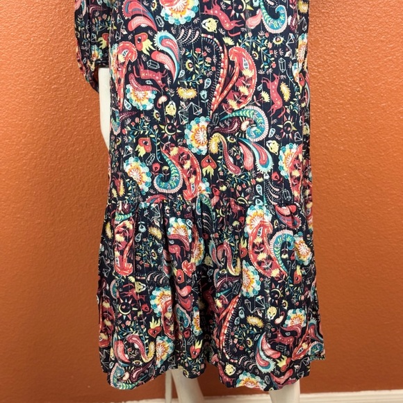 LOFT Multicolor Paisley Long Sleeve Dress Size Medium. E70 - Picture 3 of 17